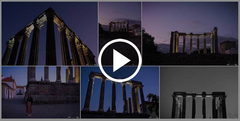 Álbum de fotografias do Templo Romano de Évora