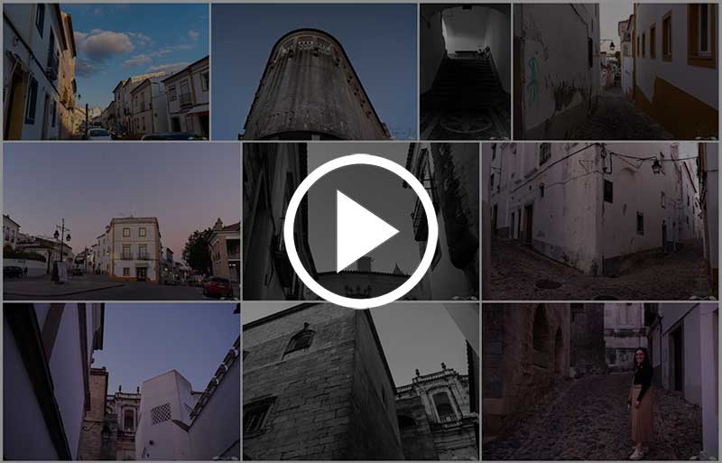 Álbum de fotografias do centro histórico de Évora