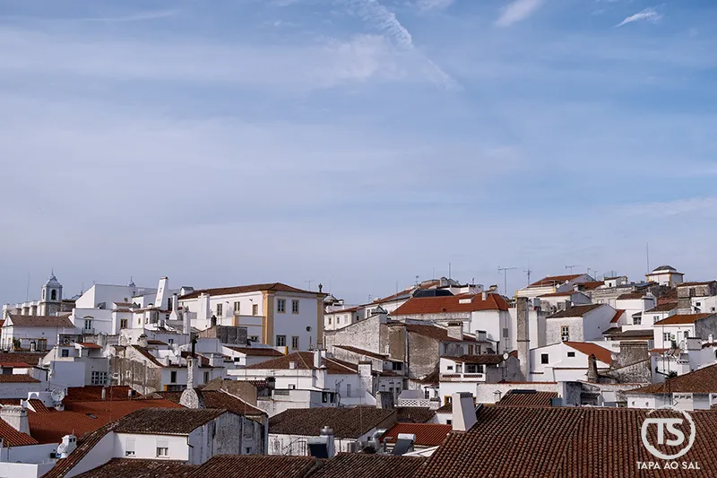 White rooftops and streets of Évora’s historic centre in Alentej