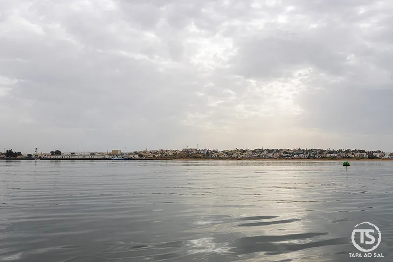 vista sobre o rio Arade em direção a Ferragudo durante o passeio para as Grutas de Benagil Algarve