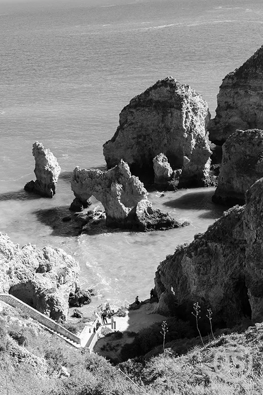 Falésias e formações rochosas na Ponta da Piedade em Lagos Algarve